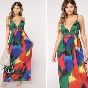 Women's Multi Maxi Dress Sz M
